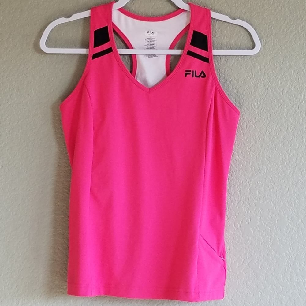 FILA workout racerback pink tank top sz Medium